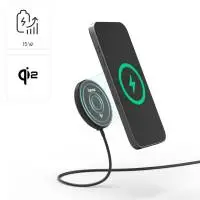 HAMA Безжично зарядно устройство Qi2, 15 W, черно, за Apple