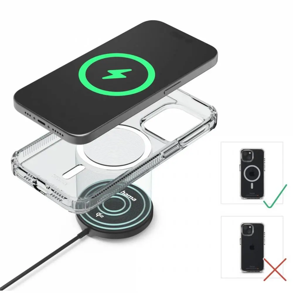 HAMA Безжично зарядно устройство Qi2, 15 W, черно, за Apple