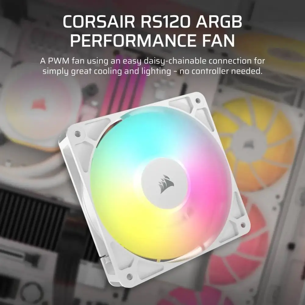 Вентилатор Corsair RS120 ARGB 120mm PWM Fan White - CO-9050184-WW