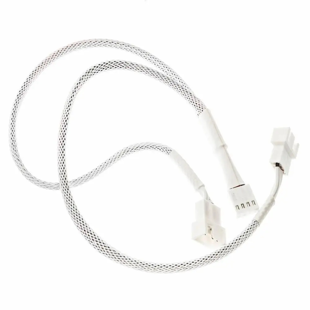 Кабел Kolink PWM 1-2 Сплитер - 35 cm, оплетен, Бял