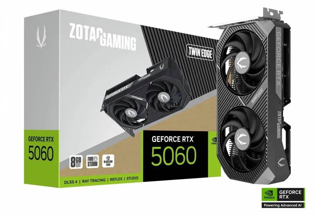 Видео карта ZOTAC GAMING GeForce RTX 5060 Twin Edge 8GB GDDR7 - ZT-B50600E-10M