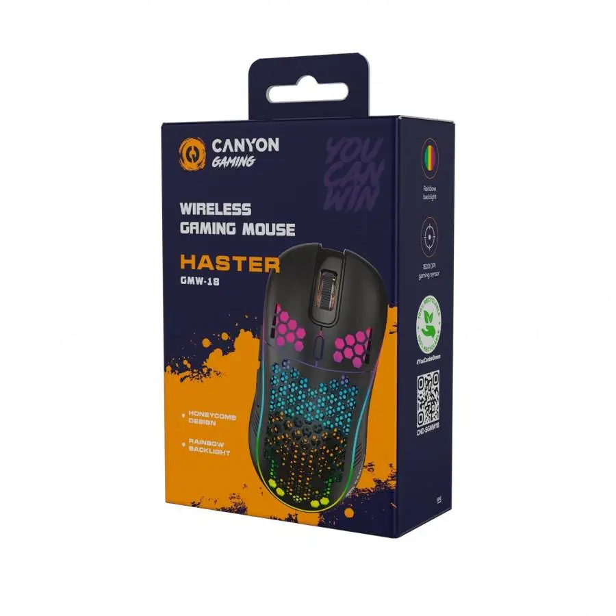 Геймърска мишка Canyon Haster GMW-18 Gaming 2.4G Wireless, KA8 sensor, DPI up to 1600 - CND-SGMW18