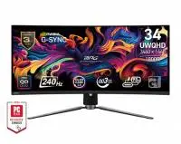 Монитор MSI MPG 341CQPX QD-OLED, 34", QD-OLED, UWQHD 3440x1440 Curved 1800R, 240Hz, 0.03ms, HDR400, G-Sync Compatible 