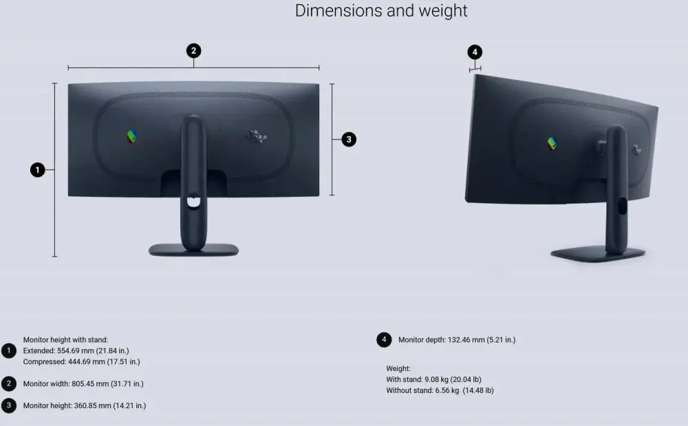 Монитор Alienware AW3425DWM, 34", VA QD‑OLED 3440&times;1440, 180Hz, 1 ms, HDMI/DP, AMD FreeSync, HDR400