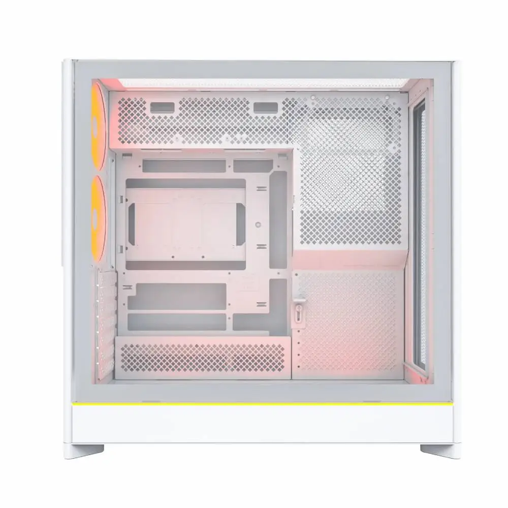 Кутия Montech HS01 PRO (W) Case ATX 5 x 120 mm ARGB Fans, USB-C, White