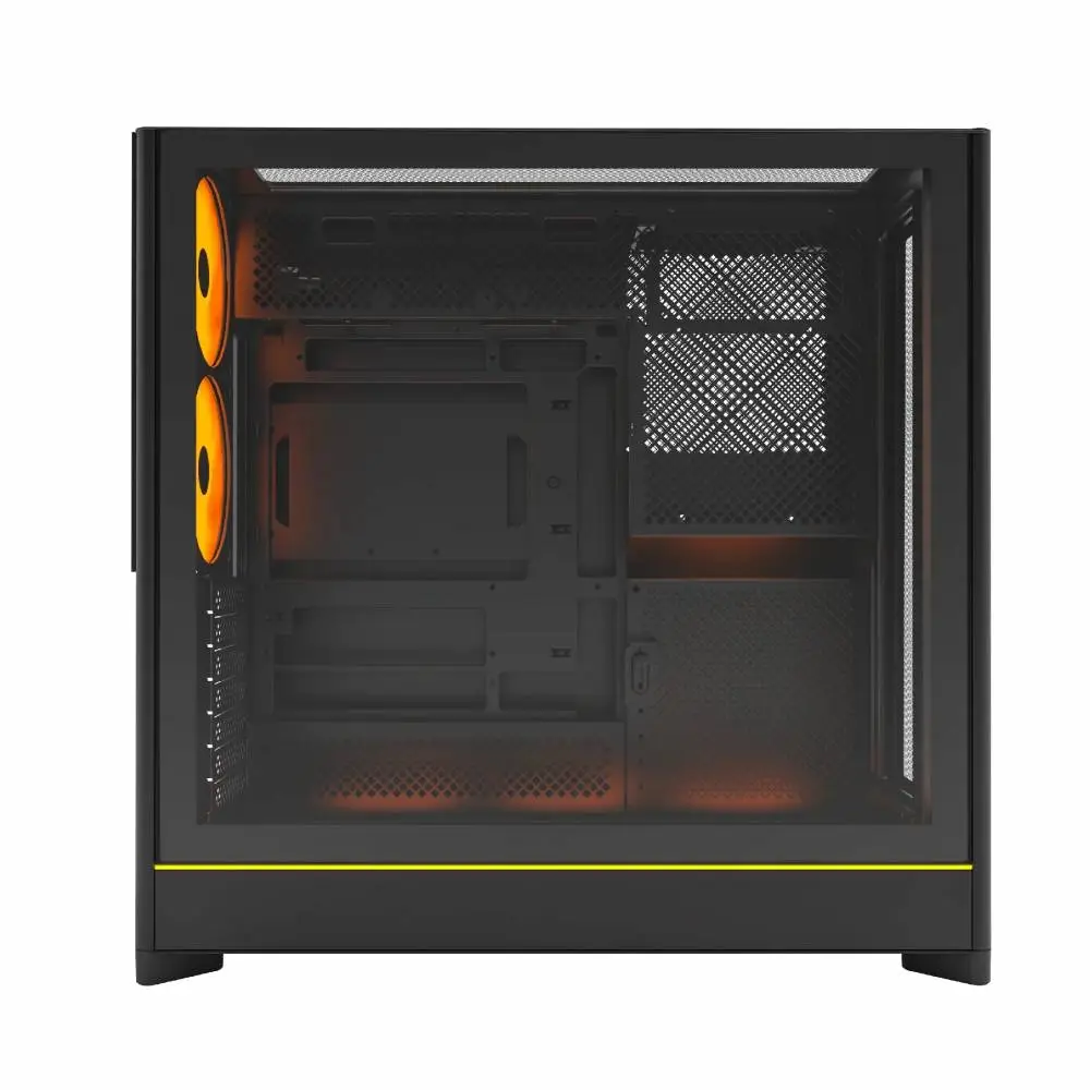 Кутия Montech HS01 PRO (W) Case ATX 5 x 120 mm ARGB Fans, USB-C, Black
