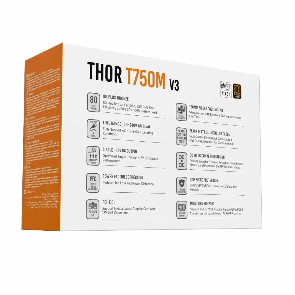 Захранване Xigmatek Thor T750M V3 750W 80 Plus Bronze PSU ATX 3.1 - EN43291