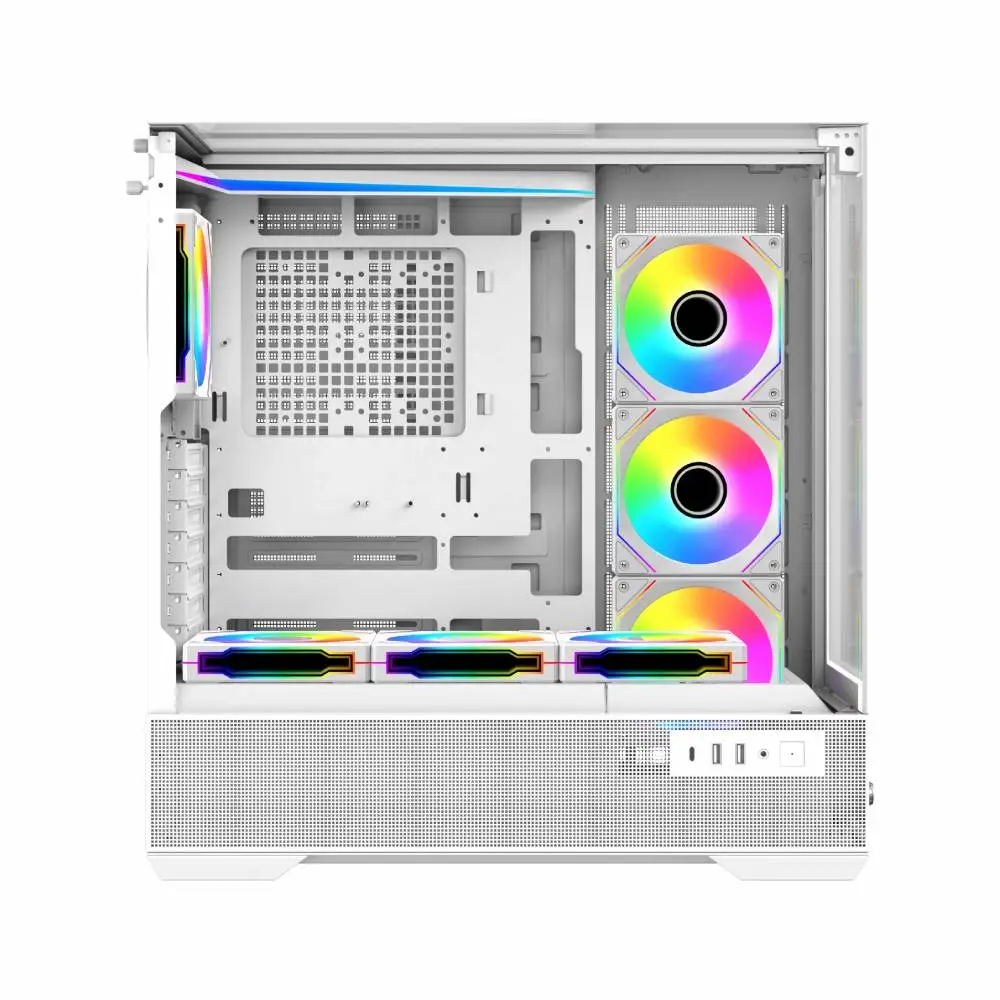 Кутия Xigmatek Vision Arctic Case EATX 7 ARGB Fans, LCD Display Panel, Smart Fan Control