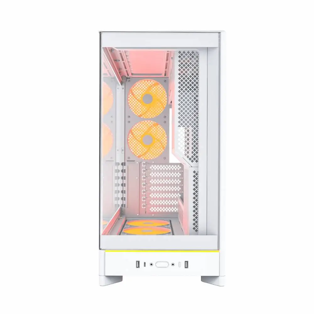 Кутия Montech HS02 PRO (W) Case ATX 5 x 120 mm ARGB Fans, USB-C, Black