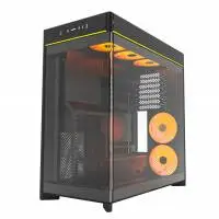 Кутия Montech HS02 PRO (B) Case ATX 5 x 120 mm ARGB Fans, USB-C, Black