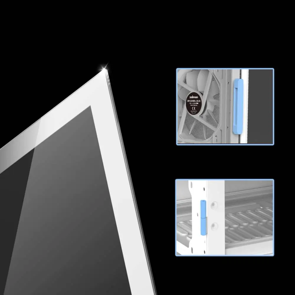 Кутия Zalman i3 NEO ARGB White Case ATX Mesh, aRGB, Tempered Glass