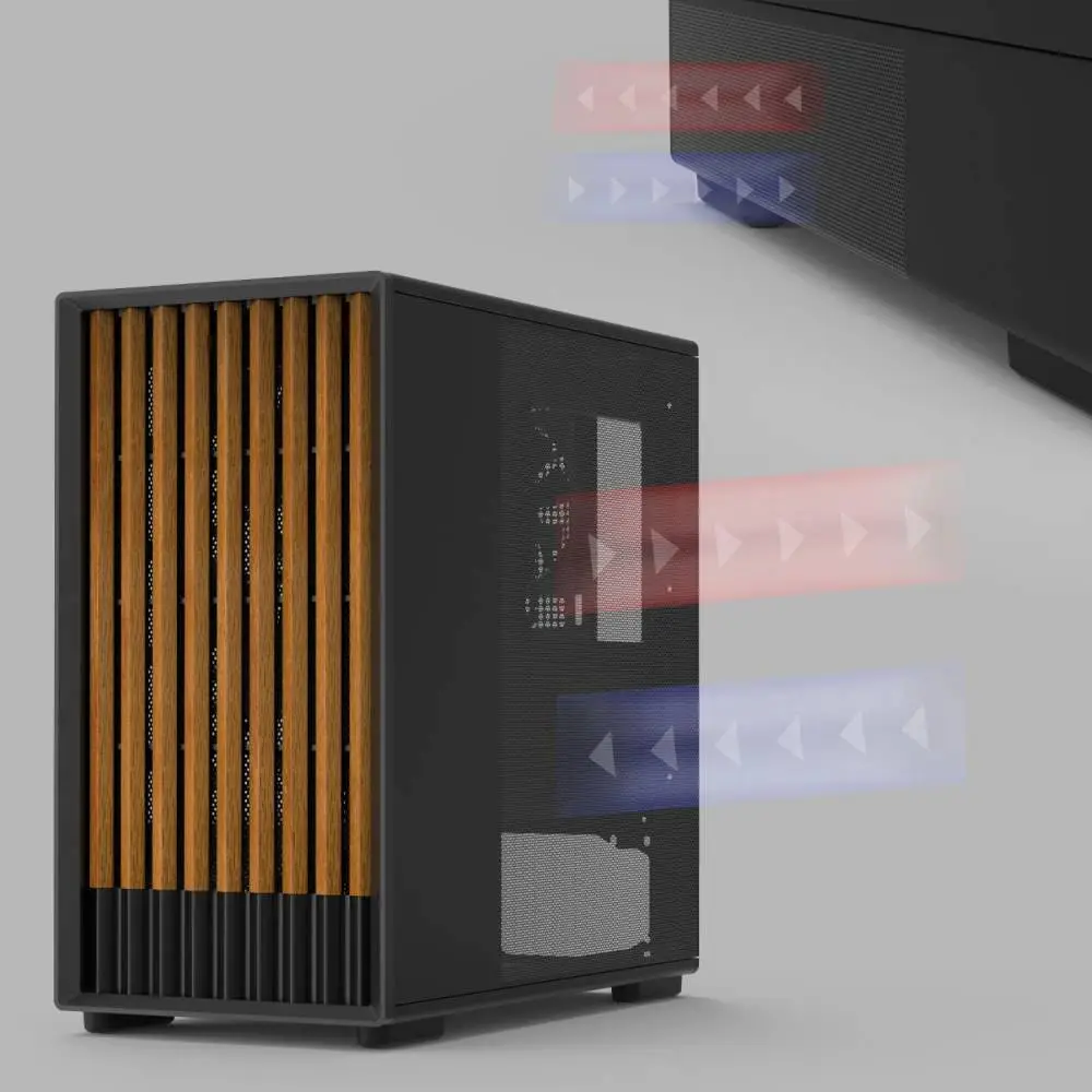 Кутия Zalman P10 NAMU BLACK Case mATX, Wood, USB-C
