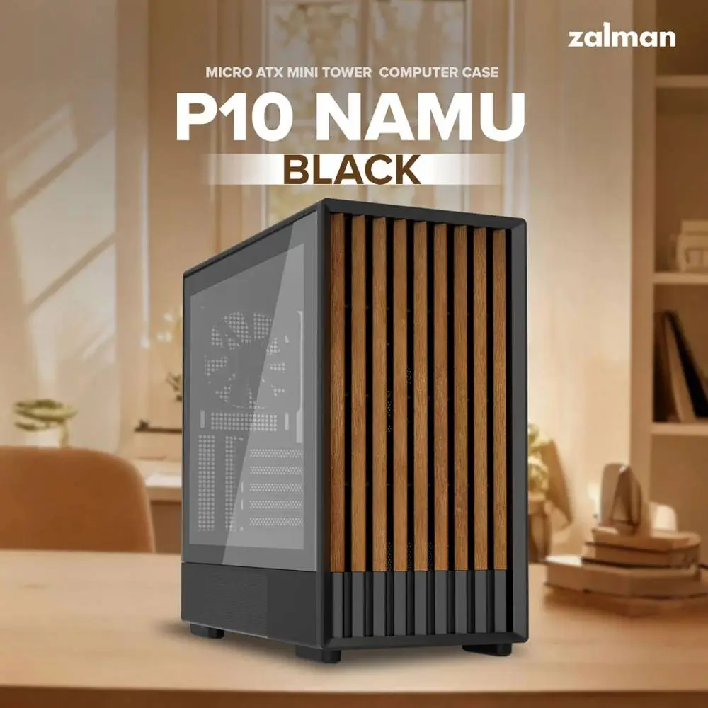 Кутия Zalman P10 NAMU BLACK Case mATX, Wood, USB-C