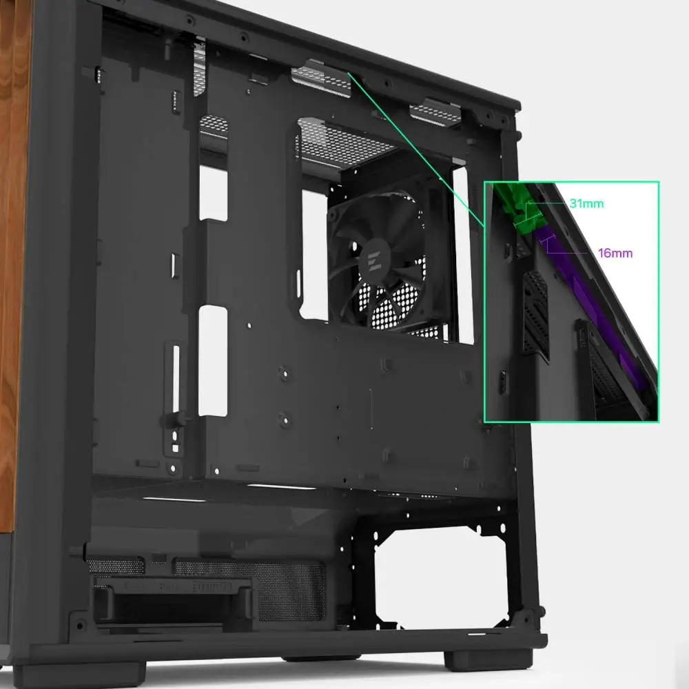 Кутия Zalman P10 NAMU BLACK Case mATX, Wood, USB-C
