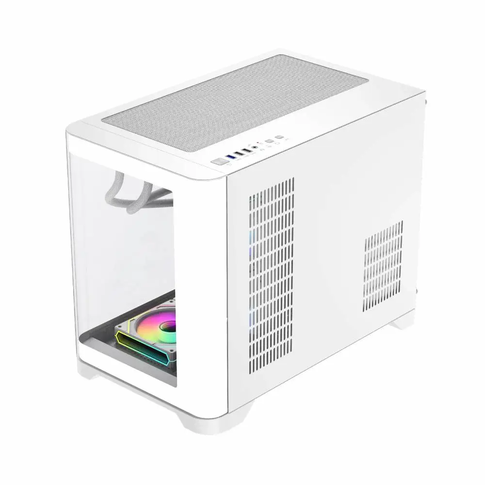Кутия Gamemax HYPE-M White Case mATX 3 x 120 mm Addressable RGB fans