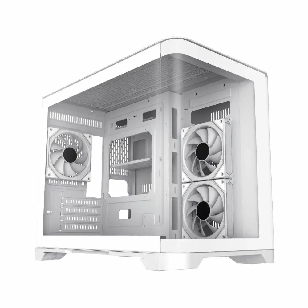 Кутия Gamemax HYPE-M White Case mATX 3 x 120 mm Addressable RGB fans