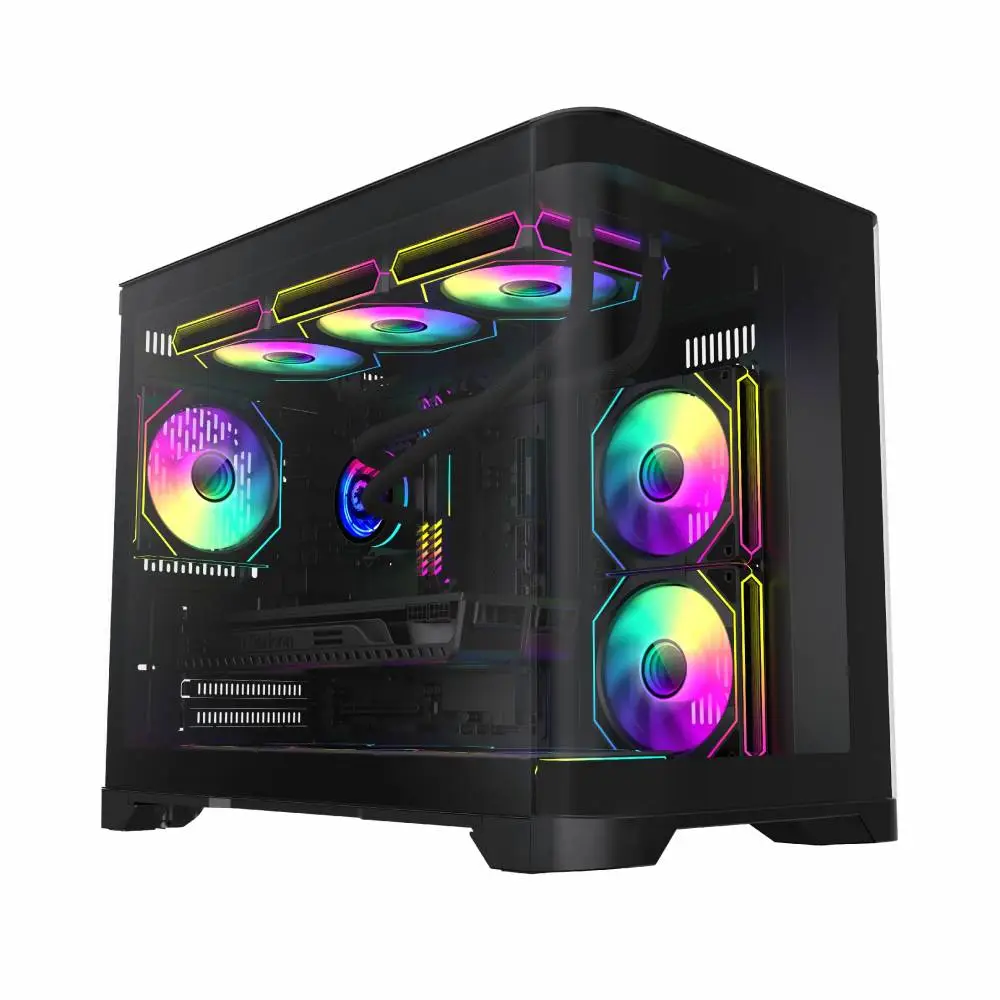 Кутия Gamemax HYPE-M Black Case mATX 3 x 120 mm Addressable RGB fans