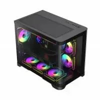Кутия Gamemax HYPE-M Black Case mATX 3 x 120 mm Addressable RGB fans