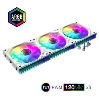  Комплект вентилатори Gamemax FN12A-S3I White Fan Pack 3-in-1 3x120mm Daisy-Chain ARGB