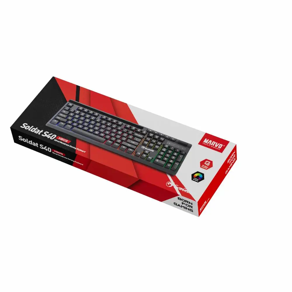 Геймърска клавиатура Marvo Soldat S40 K603 - Silent, RGB