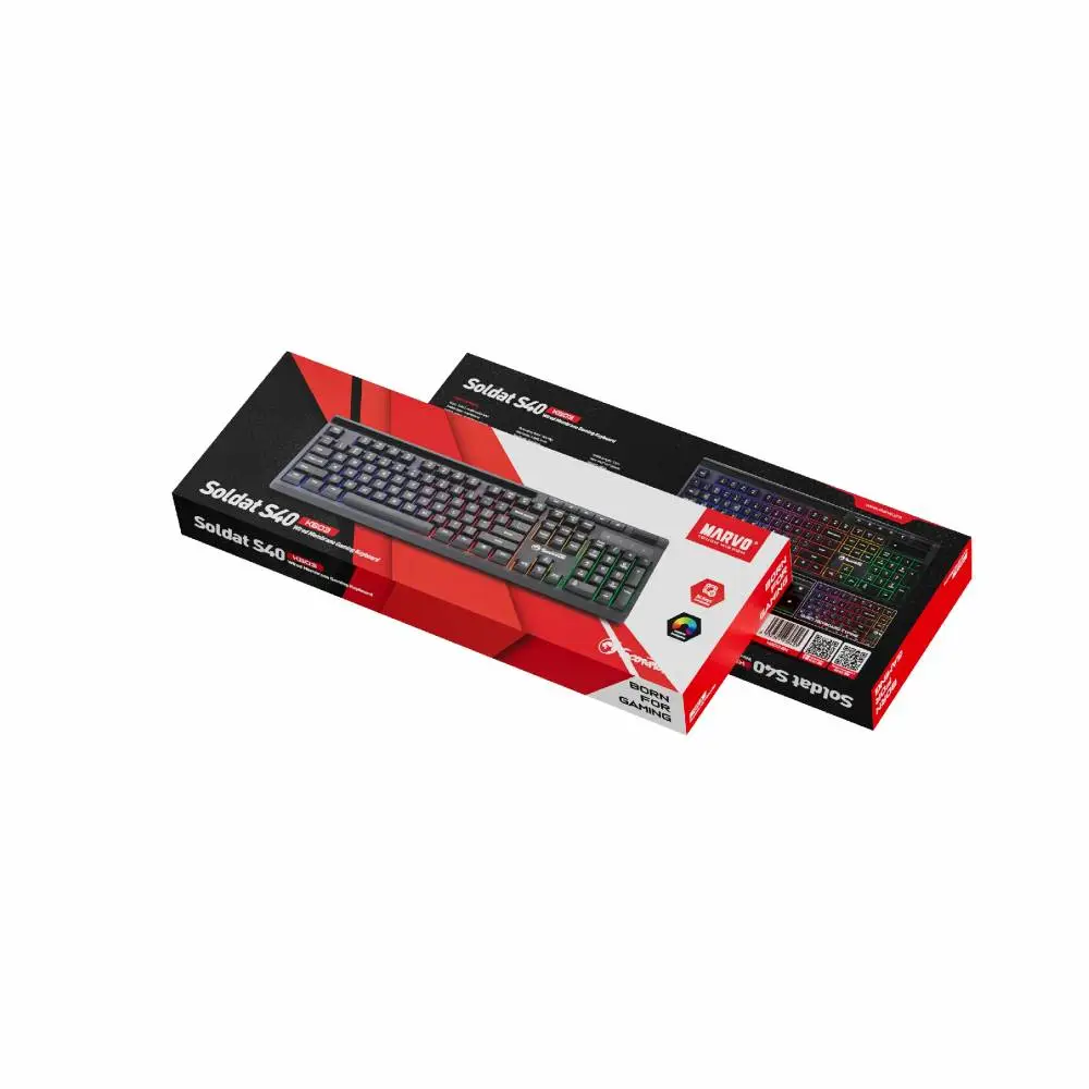 Геймърска клавиатура Marvo Soldat S40 K603 - Silent, RGB