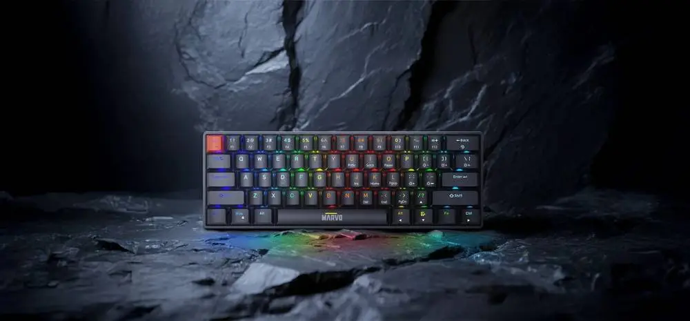 Геймърска механична клавиатура Marvo Saber 61 KG933G - 61 keys, Red Switches [Linear]