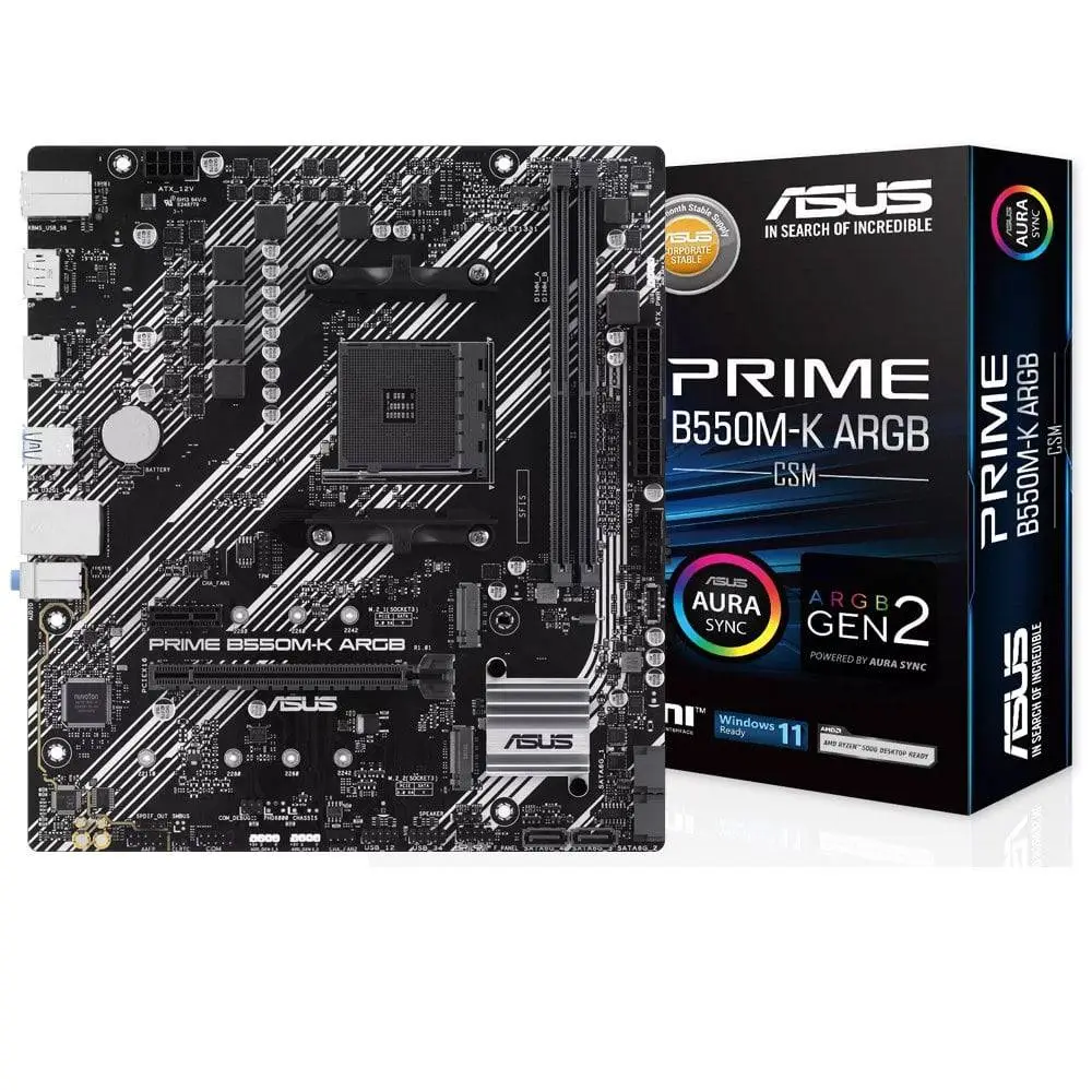 Дънна платка ASUS PRIME B550M-K ARGB AM4