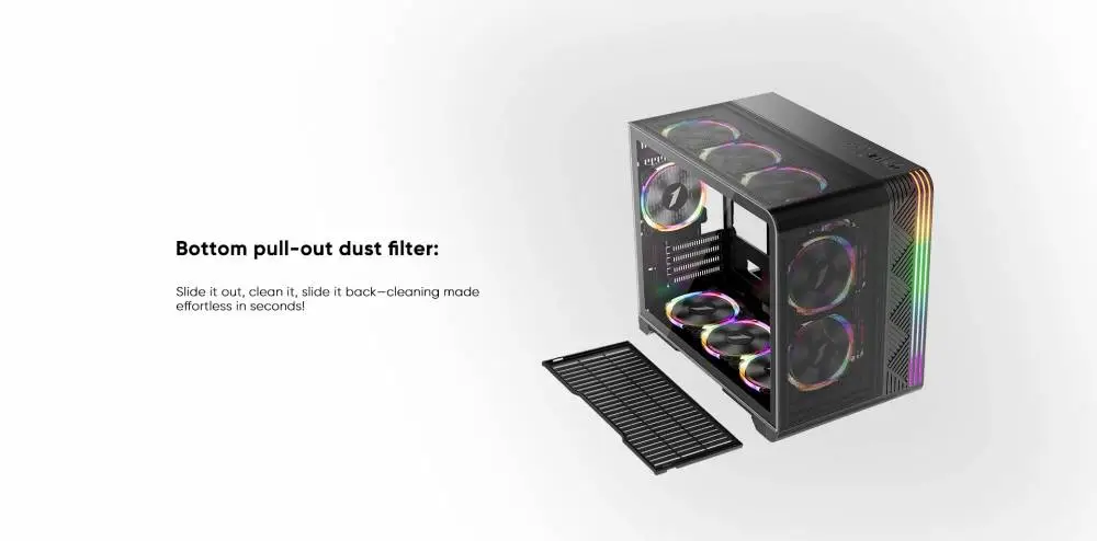 Кутия 1stPlayer VT6-BK Mesh ARGB Case mATX