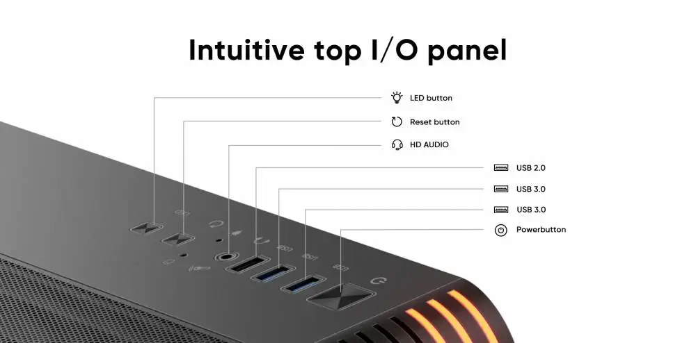 Кутия 1stPlayer VT6-BK Mesh ARGB Case mATX