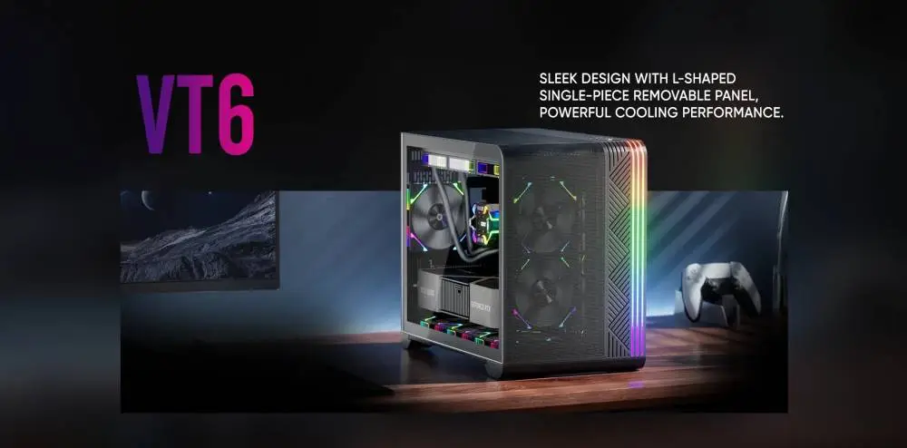 Кутия 1stPlayer VT6-BK Mesh ARGB Case mATX