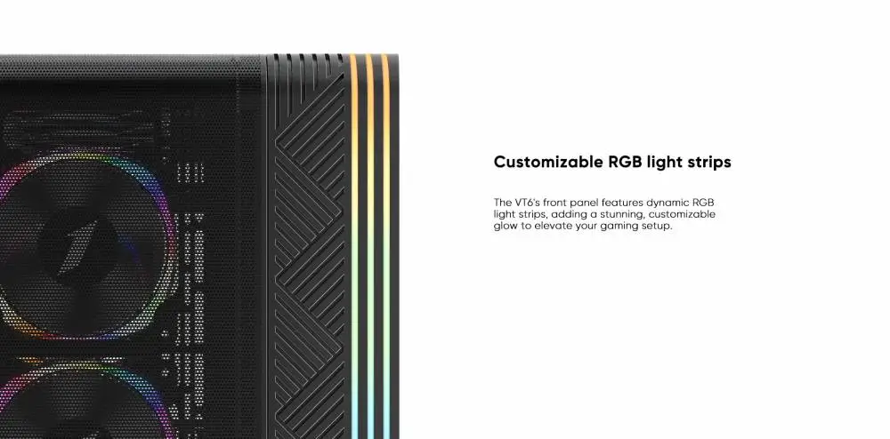 Кутия 1stPlayer VT6-BK Mesh ARGB Case mATX