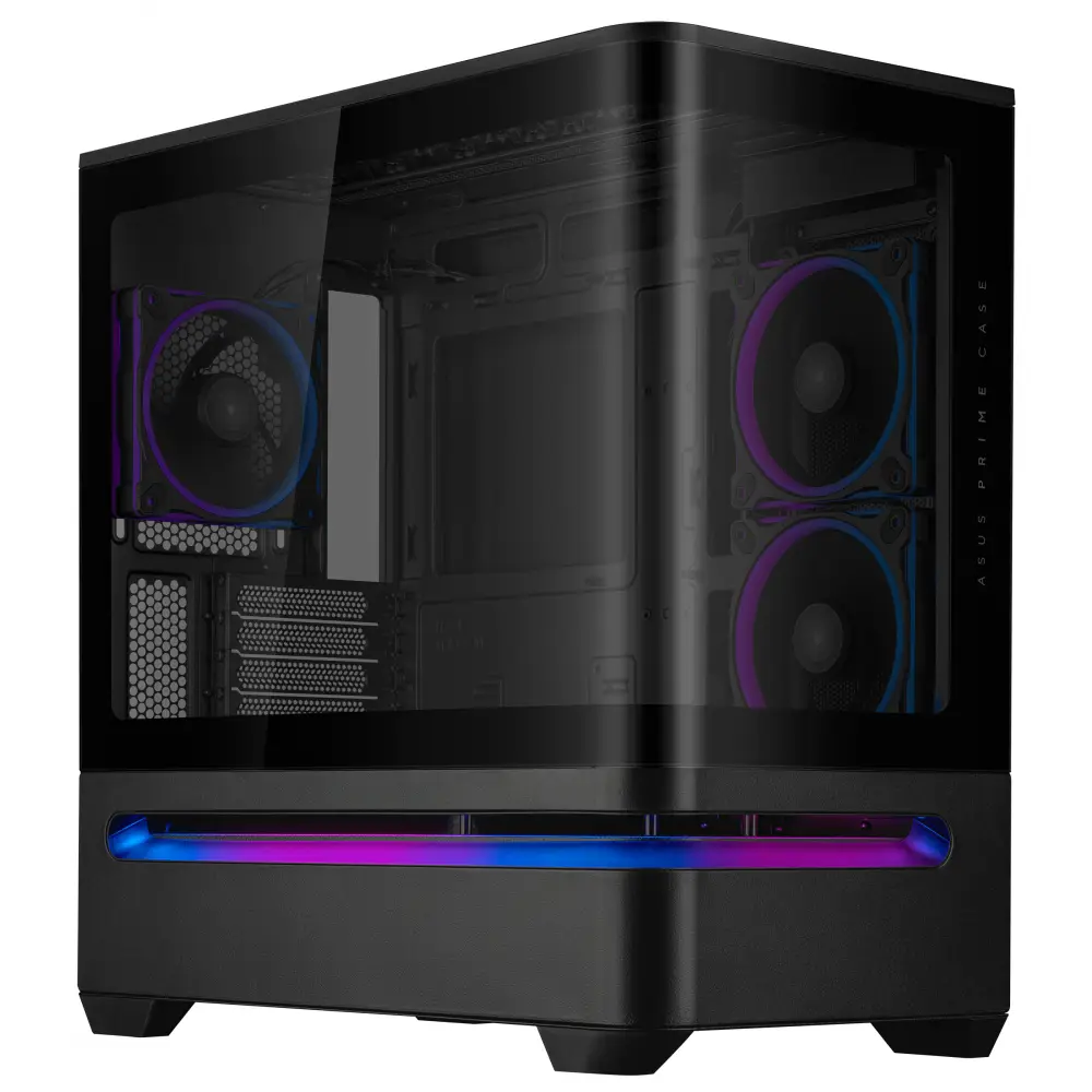 Кутия ASUS Prime AP202 ARGB mATX + 3 ARGB Вентилатора - Black