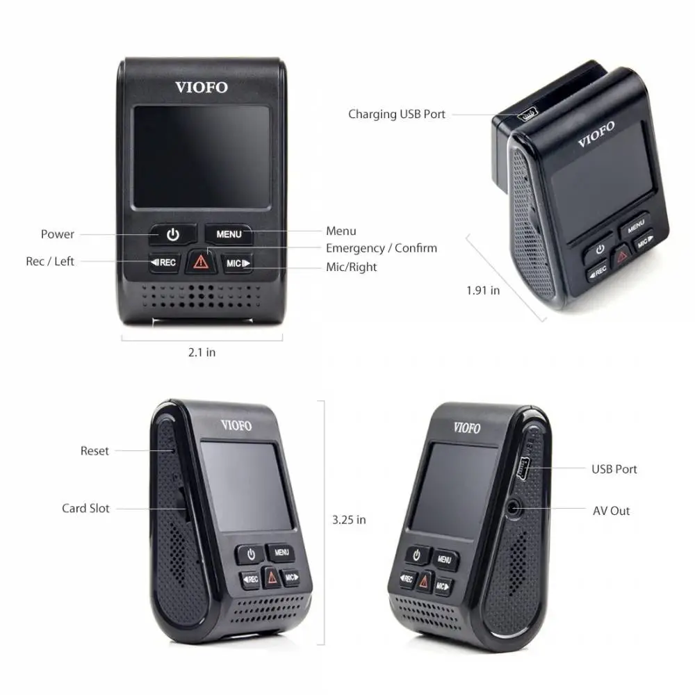 VIOFO Видеорегистратор Dash Cam A119 V3-G - GPS Module, Quad HD+, HDR, Sony STARVIS