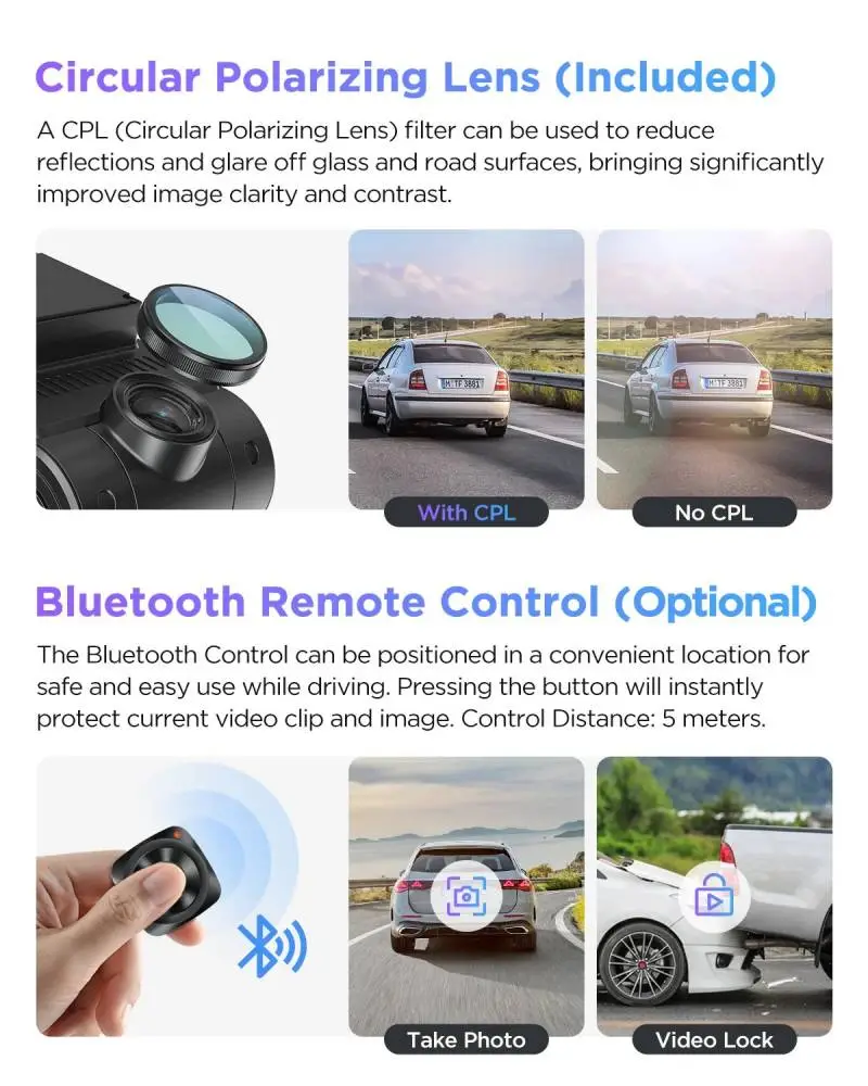 VIOFO Видеорегистратор Dash Cam A229 Pro 2 Channel - 4K, HDR, Dual Sony STARVIS 2, GPS, Bluetooth
