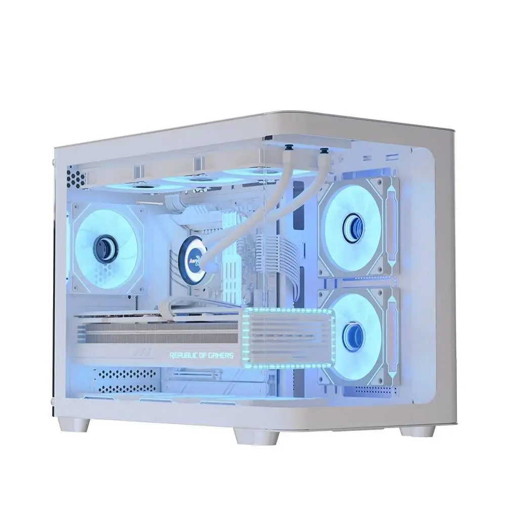 Кутия AeroCool P300C-G-WT-v1 Case mATX 3 x 120 mm Infinity Mirror A-RGB