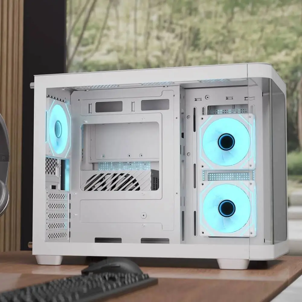 Кутия AeroCool P300C-G-WT-v1 Case mATX 3 x 120 mm Infinity Mirror A-RGB