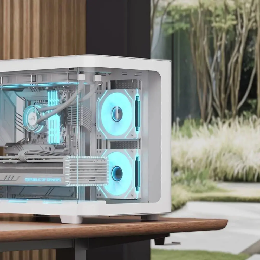 Кутия AeroCool P300C-G-WT-v1 Case mATX 3 x 120 mm Infinity Mirror A-RGB