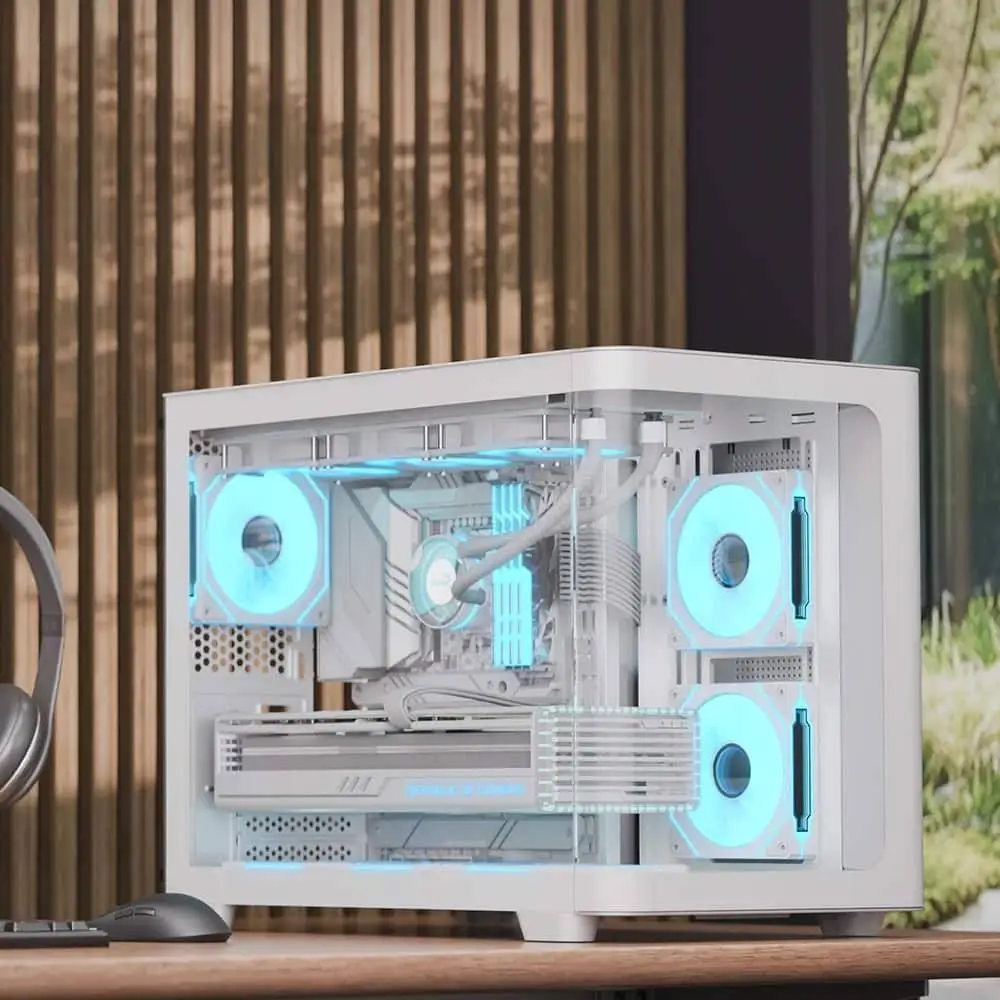 Кутия AeroCool P300C-G-WT-v1 Case mATX 3 x 120 mm Infinity Mirror A-RGB
