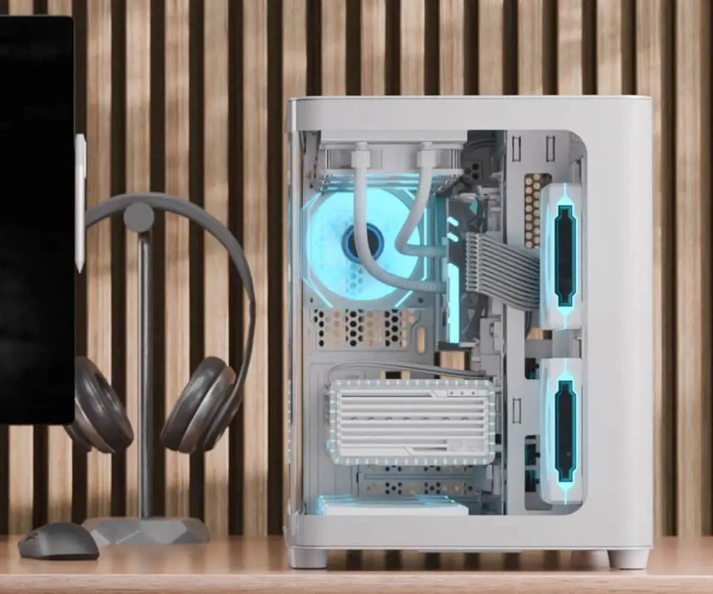 Кутия AeroCool P300C-G-WT-v1 Case mATX 3 x 120 mm Infinity Mirror A-RGB