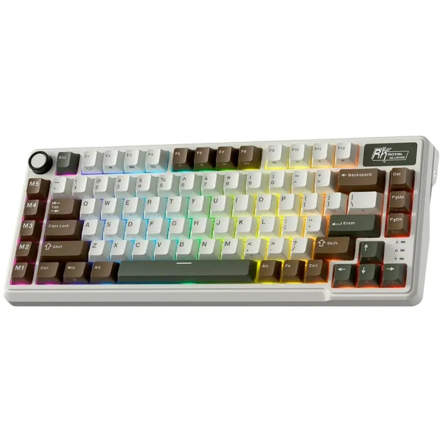 Геймърска клавиатура ROYAL KLUDGE RK L75 Palm Green Gaming Keyboard Cream switch