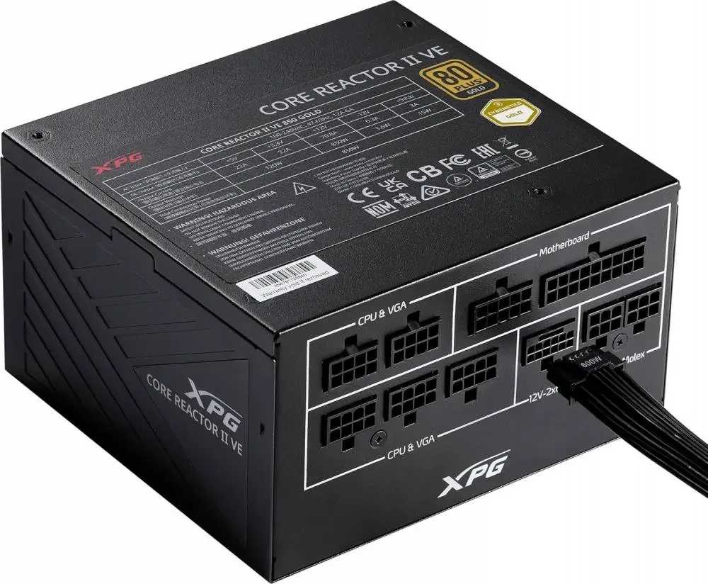 Захранване ADATA XPG CORE REACTOR II VE 650G (650W) 80 Plus Gold PSU ATX 3.1 PCIe 5.1