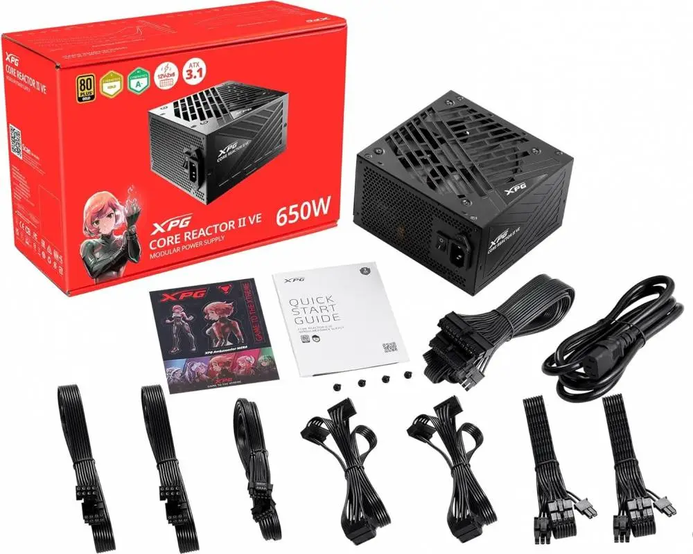 Захранване ADATA XPG CORE REACTOR II VE 650G (650W) 80 Plus Gold PSU ATX 3.1 PCIe 5.1