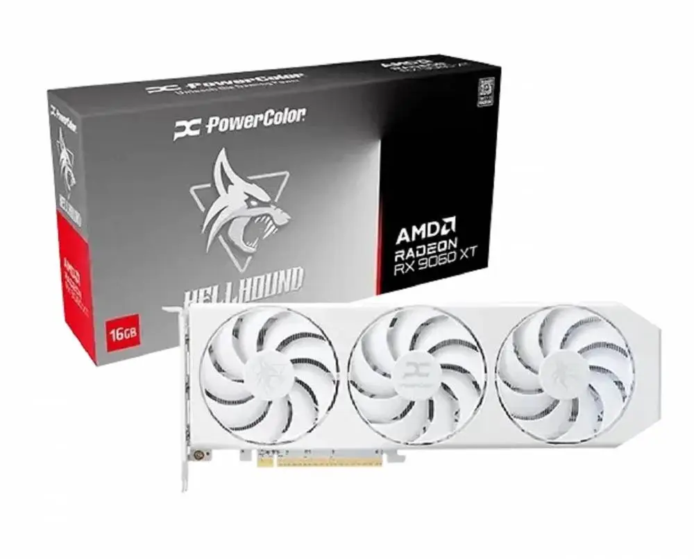 Видео карта Powercolor AMD Radeon Hellhound RX 9060XT Spectral White 16GB GDDR6