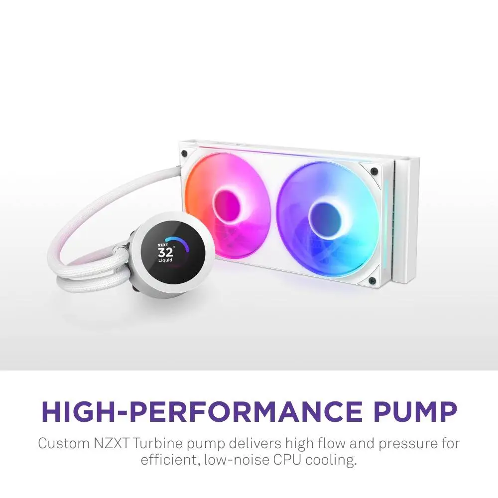 Водно охлаждане за процесор NZXT Kraken Plus 240 RGB LCD Display - White