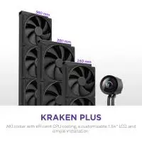 Водно охлаждане за процесор NZXT Kraken Plus 240 LCD Display - Black