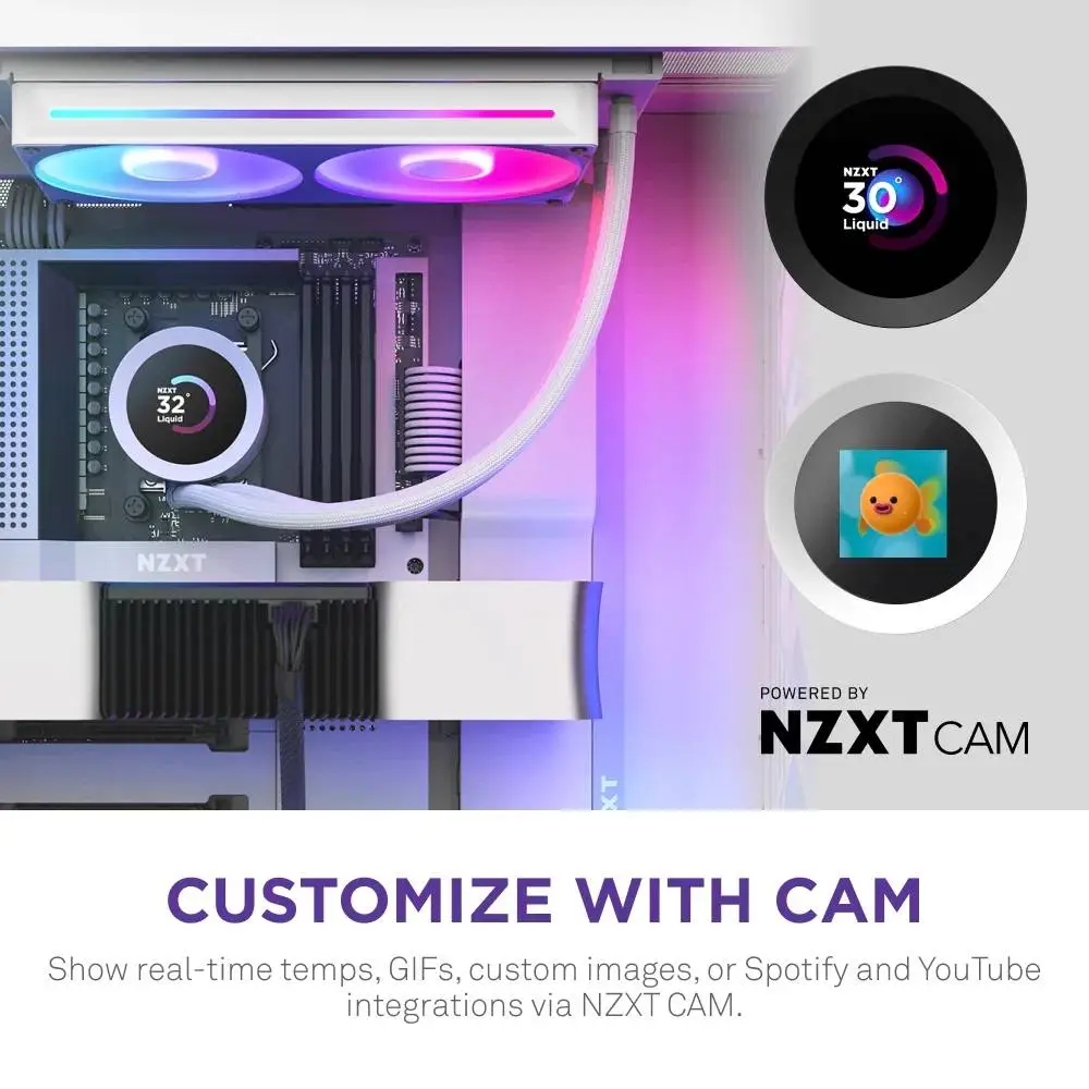 Водно охлаждане за процесор NZXT Kraken Plus 360 RGB LCD Display - Black
