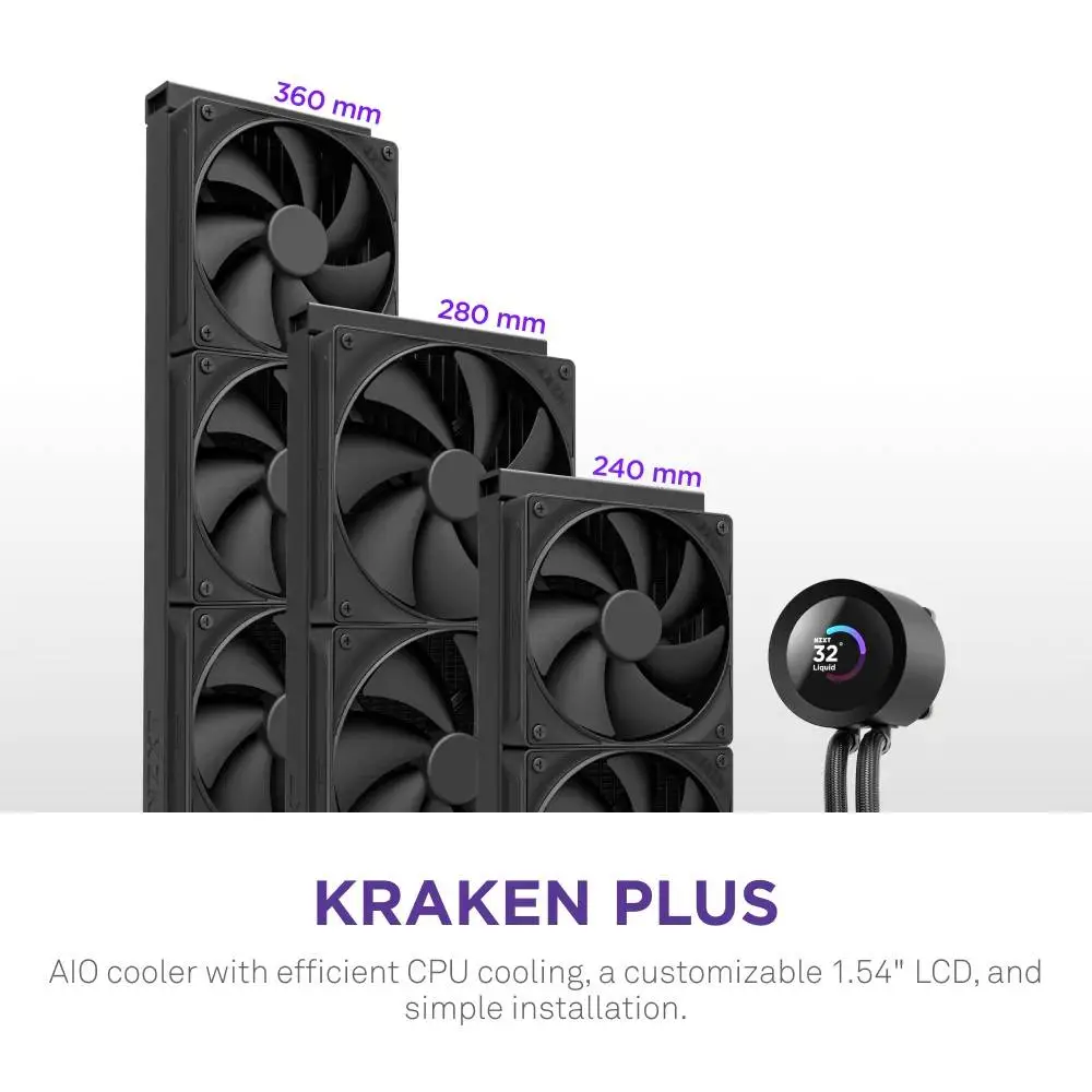 Водно охлаждане за процесор NZXT Kraken Plus 360 LCD Display - Black