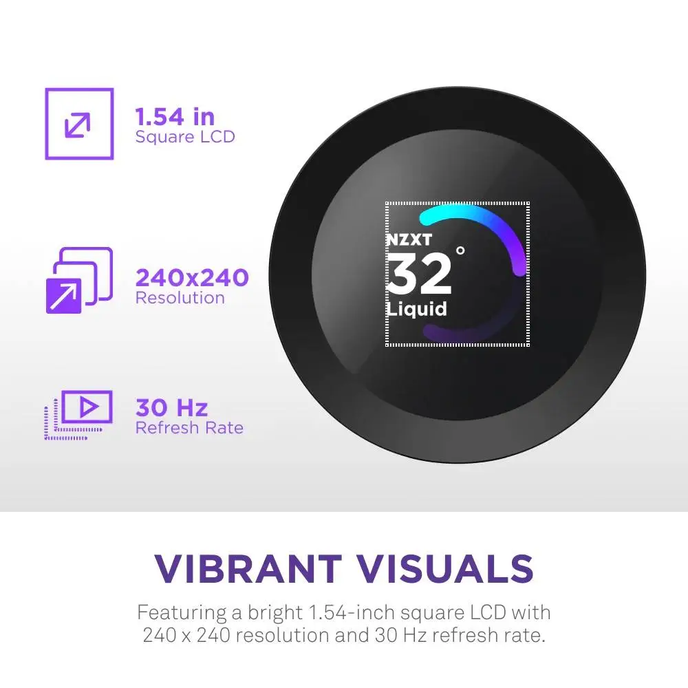 Водно охлаждане за процесор NZXT Kraken Plus 360 LCD Display - Black