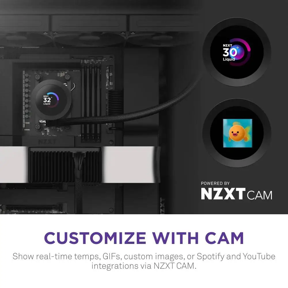 Водно охлаждане за процесор NZXT Kraken Plus 360 LCD Display - Black