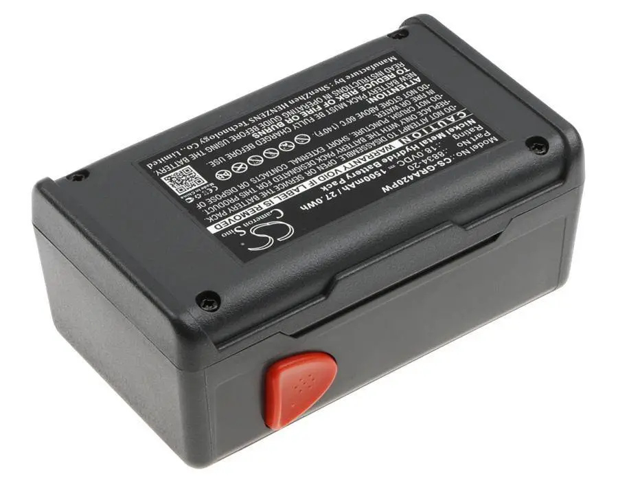 Батерия Cameron Sino,  за акумулаторен храсторез GARDENA 648844, EasyCut 42, SmallCut 300, 8834-20 18V 1500mAh Cameron Sino